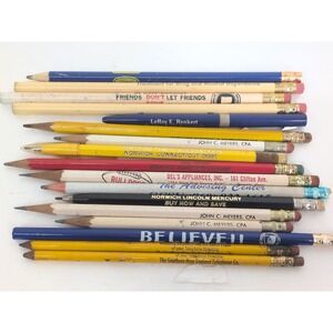 Lot of 17 Vintage Pencils from Connecticut Business Advertising SCSU Police More